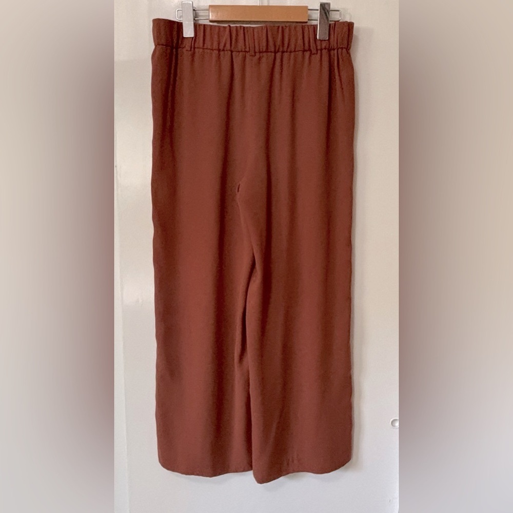 Halogen| Nordstrom| Terracotta Sequoia Wide Leg Pull-On Trouser Pants Sz XS - Picture 4 of 5